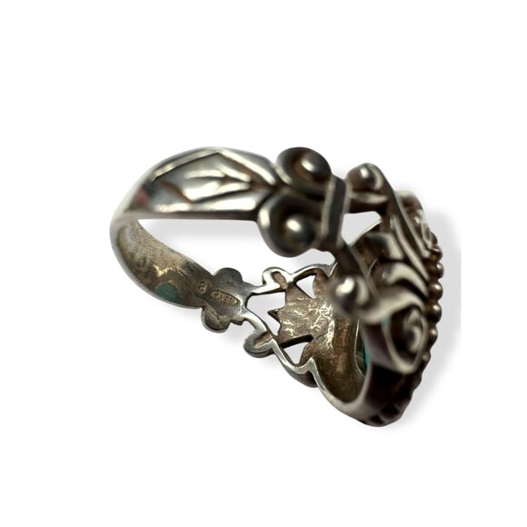 Vintage Avon Sterling Silver Ring Faux Turquoise Size 8.5 - Picture 5 of 8